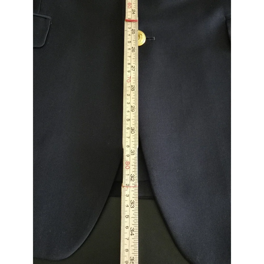 Lauren Ralph Lauren Blazer‎ Mens 42L Dark Navy Gold Polo Buttons Single Breasted